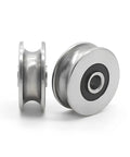 Beefy 2Pcs Stainless Steel Deep U Groove Pulley 8mm Inner Dia Wheel Bearings Wire Rope Pulley Bearing Steel Cable Pulley Load Bearing 431Kg For Industry Equipment close-up
