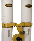 Heavy Duty TurboCone Dust Collector With 3HP Motor 230V Single Phase Setup featuring dual canisters for efficient sawdust removal.
