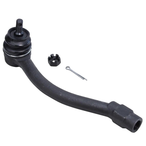 Front 6 Piece Suspension Kit For 2014 2019 Kia Soul And 2015 2019 Soul EV Includes Front Lower Ball Joints Front Outer Tie Rod Ends And Front Sway Bar End Links For Smooth Ride Handling And Road Ready Confidence. Black front outer tie rod end with nut and cotter pin