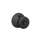 Bowery Matte Black Privacy Door Knob For Bedroom And Bath Lock With Inside Push Button Release Outside Pin Key Emergency Access Easy