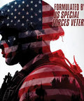 US veteran silhouette with American flag overlay, formulated by US Special Forces Veteran, related to Premium 100 Percent Synthetic Gun Oil