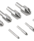 82 Degree 6 Flute HSS Countersink Set, 8 Pack, Precision Ground Countersinks in various sizes from 1/4 inch to 1 inch