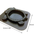 Turtle Stepping Stone Mold for Concrete Pathways 17.3 by 15 by 1.6 Inch showing turtle-shaped design and dimensions.