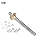 TR8x2 Lead Screws Set Of 2, 100mm Stainless Steel With T8 Brass Nut, Acme Thread 2mm Pitch 8mm Lead For 3D Printer Z Axis And CNC Machine