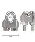 20 Pack M3 Stainless Steel Wire Rope Cable Clip Clamps For One Eighth Inch Cables Rustproof And Waterproof With Grippy Anti Slip Groove