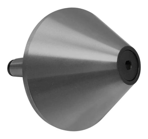 Side view of MT4 bullnose live center with 75-degree Morse taper for lathe turning