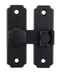 Heavy Duty Stainless Steel Barn Door Lock And Sliding Gate Hasp With Rustproof Buckle Latch For Indoor Security, black finish, front view.