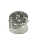 Close-up of a single zinc alloy connector from the 20Pcs Eccentric Wheel Three In One Connector Nut Kit For Furniture Assembly.