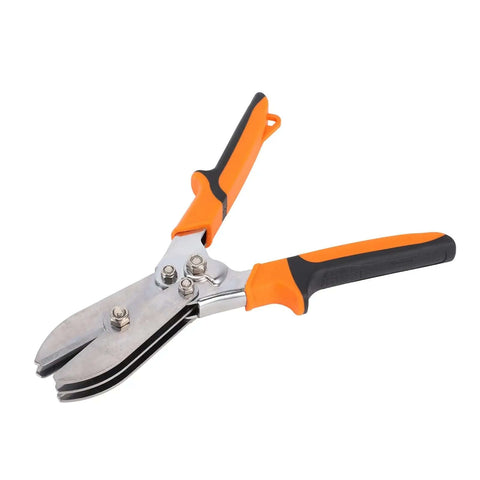 Beefy Heavy Duty 5 Vane Wing Sheet Metal Crimper Pliers for HVAC Ductwork 24 to 28 Gauge High Carbon Steel Tool with orange grips