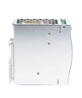12 Pack Switch Mode DIN Rail Power Supply 120W 90 To 264V AC Input 12V DC Output Slim Economical Module For Industrial Automation And Control Systems Compact Durable Enclosed Design metal side view