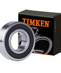 Slick Heavy Duty Deep Groove Ball Bearings 6004 2rs Double Rubber Seal 20x42x12mm with box, designed for smooth rotation.