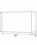 Diagram of Transitional Rectangular Hardback Lamp Shade In Smoke Grey Fabric With Brass Spider Fitter, dimensions labeled