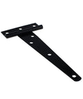 Black carbon steel T-Strap hinge, part of Rustproof T Strap Heavy Duty Shed Door Hinges 4 Pack With Screws For Barn Doors Fences Gates Load Capacity 12 To 60 Kg