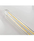 Close-up of Retro Edison Look LED Filament Bulbs T10 Tubular 12W Dimmable Warm White 2700K 1000 Lumens E26 Base Clear Glass