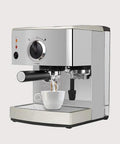 Compact 15 Bar Espresso Machine For Home Use With 920W Power, Milk Frother Steam Wand, Removable 1.5L Water Tank, silver design