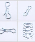 Solid 5Pcs Alloy Steel Cotter Pins Bow Tie Style Locks For Industrial Science Projects Compact, Sturdy And Easy Install Quick Fix Solution in silver.