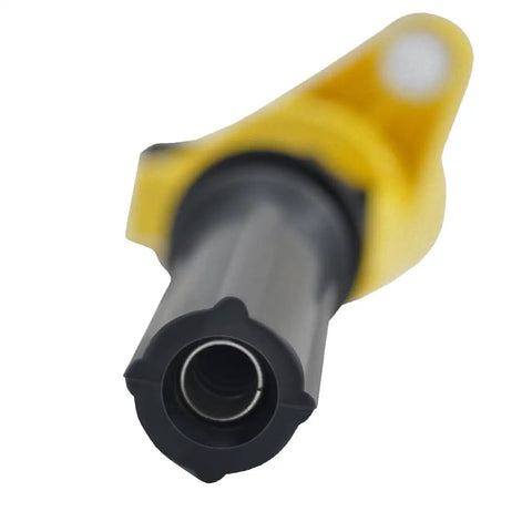 Close-up of Yellow Ignition Coil Pack Set Of 10 DG508 Curved Boot For Motorcraft Spark Plug SP479 Delivers Power Gains And Smoother Idle