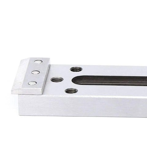 Heavy Duty Stainless Steel Wire Edm Fixture Board With Tough Precision Clamp Jig For Solid Machine Shop Layout Alignment Leveling And Secure Workholding Setup Rig close-up of jig clamp with mounting holes and slide groove.