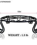 Side view of Heavy Duty Iron Plant Stand For Indoor And Outdoor Use Rustproof Metal Round Pot Holder Bronze Finish Plant Rack