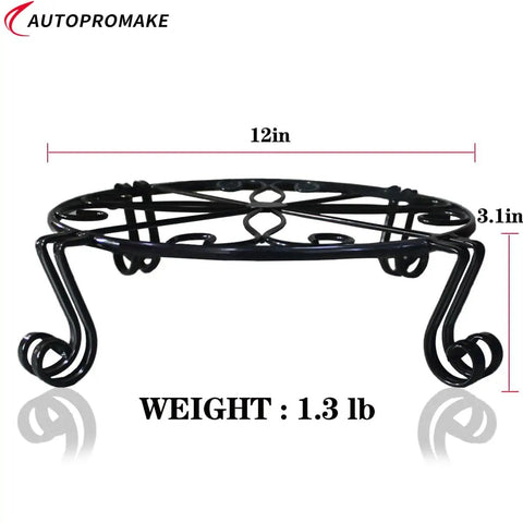 Side view of Heavy Duty Iron Plant Stand For Indoor And Outdoor Use Rustproof Metal Round Pot Holder Bronze Finish Plant Rack