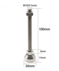 M10 threaded stabilizer for leveling, 100mm tall, anti-vibration base for Heavy Duty Adjustable Furniture Leveler Pads.