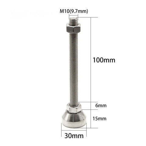 M10 threaded stabilizer for leveling, 100mm tall, anti-vibration base for Heavy Duty Adjustable Furniture Leveler Pads.