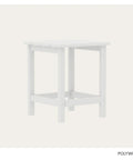 Long Island 18 Inch Outdoor Side Table White Weatherproof HDPE Poly Lumber Built To Last With No Fuss Maintenance Stain And Fade Resistant Design Perfect For Patio Deck Porch Or Poolside