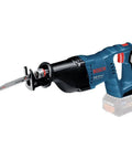 Badass 18V Lithium Ion Cordless Reciprocating Saw with blade showing and battery, ideal for cutting lumber and demolition tasks.