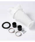 Turbocharged Industrial Vacuum Dust Separator With Dual Filter System for woodworking, shown with connectors and clamps