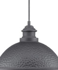 Farmhouse Outdoor Hanging Lantern Light With Textured Black Finish, 1 Light Exterior Pendant Lantern For Porch Or Patio close-up view