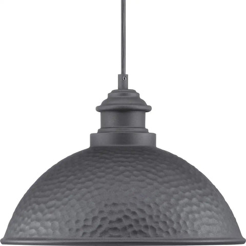 Farmhouse Outdoor Hanging Lantern Light With Textured Black Finish, 1 Light Exterior Pendant Lantern For Porch Or Patio close-up view