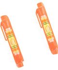 Hanging for spirit Level 2-Pack with Molded Hook, compact mini levels in orange, designed for precise line alignment.