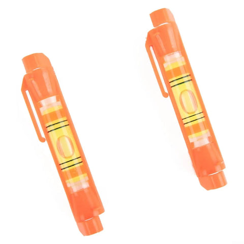 Hanging for spirit Level 2-Pack with Molded Hook, compact mini levels in orange, designed for precise line alignment.