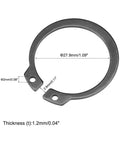 33.5mm External Circlip Set For Shafts, C Clip Retaining Rings In 65Mn Steel, 30 Pack, Inner 27.9mm, Outer 33.5mm, Thickness 1.2mm