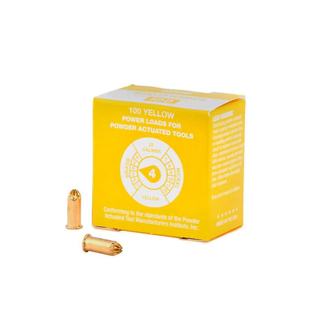 Blank Power Loads For.22 Caliber Dummy Launcher 100-Load Pack Yellow Pro Grade Dope Practice Rounds For Hunting Dog Training Gun Conditioning