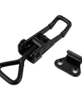 Heavy Duty Adjustable Toggle Latch Clamp With 220lbs Holding Power For Tool Boxes Cabinets And Quick Release Storage Cases Made From Black Steel, black steel latch clamp with mounting plate
