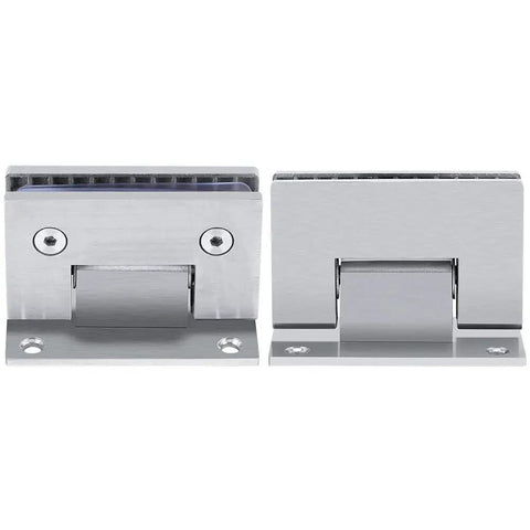 Frameless Shower Door Hinge For 8-10mm Glass Heavy Duty Brushed Stainless Steel Wall Mount Bracket 90 Degree Auto Close Fits Doors Up To 800mm Wide Dope Upgrade For Modern Bathrooms, front view