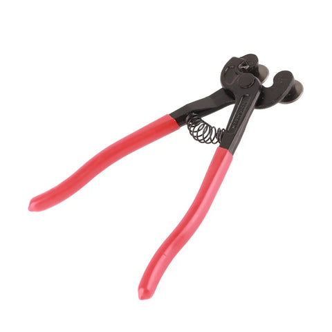 Built Tough Mosaic Cutter With Glass Nippers And 200mm Steel Body Heavy Duty Tile Cutting Tool With Carbide Wheel For Ceramic And Glass Easy Grip Handle Long Lasting Performance For Pros And DIY, red-handled glass nippers