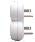 Side view of Revolve Basic Four Outlet Rotating Adapter for Wall Outlet with 360 Degree Swivel No Wiring Needed Compact Travel Ready Multi Outlet