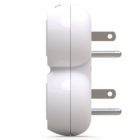 Side view of Revolve Basic Four Outlet Rotating Adapter for Wall Outlet with 360 Degree Swivel No Wiring Needed Compact Travel Ready Multi Outlet
