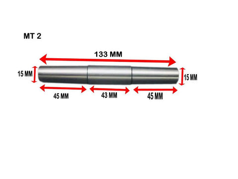 Lathe Alignment Test Bar MT2 To MT2 Pro Grade Quick Setup For Precise Runout Checks, showing dimensions and dual pin end