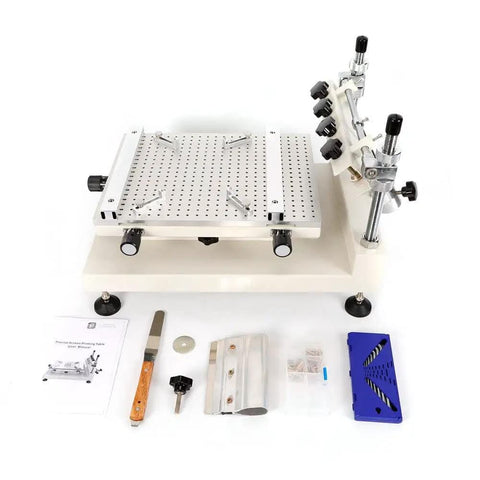 Solder Paste Printer 300x400mm Pro Grade High Precision SMT PCB Stencil Printing Machine Manual Printer With Height Adjustable Platform