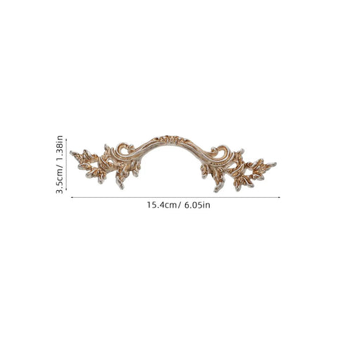Vintage Zinc Alloy Cabinet Handles Set With Antique Silver Finish showing detailed European style carving.