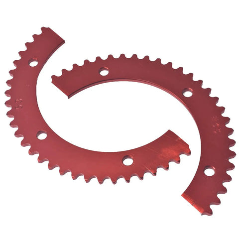 53 Tooth Split Aluminum Sprocket For 35 Chain Go Kart And Mini Bike Red Anodized Sprocket Durable Alloy Drive Gear