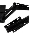 Two Pieces 80 Degree Foldable Lift Bracket With Black Spring Hinge For Sofa Lifters And Furniture Storage Hinges, left or right mount
