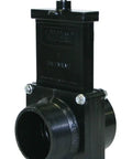 ABS Gate Valve 2 Inch FPT To MPT Black For Quick Shut Off, side view showing durable plastic construction and handle.
