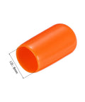 Orange Rubber End Caps 8mm Inner Diameter 20 Pack Vinyl PVC Round Tube Cap Covers For Pipe Ends And Bolt Threads, side view.