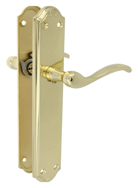 Solid Gold Plated Zinc Alloy Door Handles, European style, heavy duty, polished finish, easy mounting system.