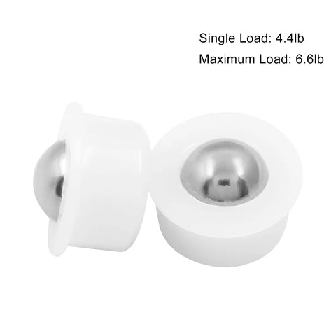 12 Pack Mini Ball Transfer Bearing Units For Table Conveyors And Furniture Rollers, One Third Inch Ball Roller Wheels In Nylon And Stainless Steel
