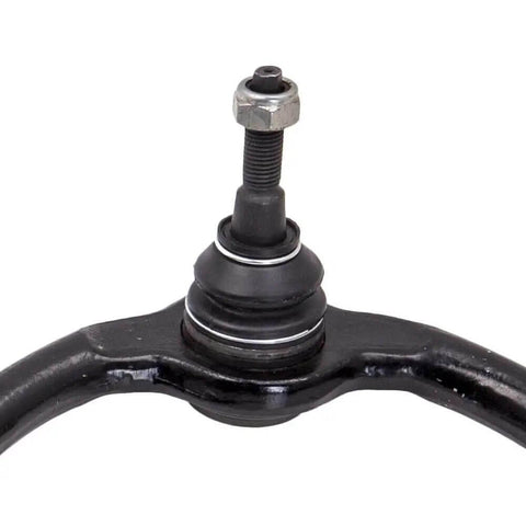 Black Sealed Front Suspension Kit For Jeep Grand Cherokee 2005 To 2010 With Inner Outer Upper Lower Arms And Ball Joints Plus Mounting Hardware Bushings For Smooth Ride, close-up of black control arm ball joint